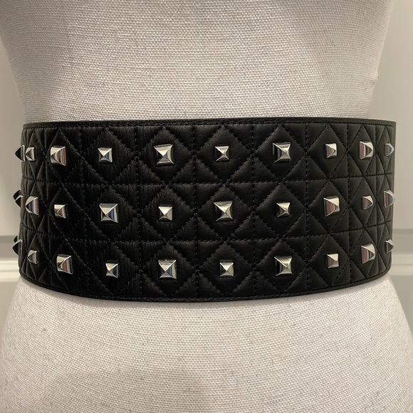 Pinko Wide Black Belt with Silver Studs main image 10